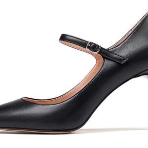Sammitop Women's Pointed Toe Mary Jane Pumps 85mm